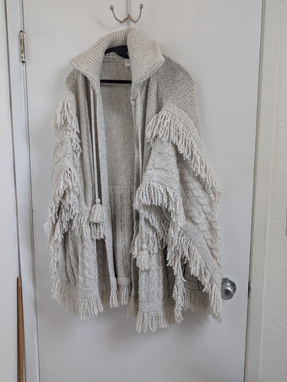 GAP Knit Poncho in Soft Cream